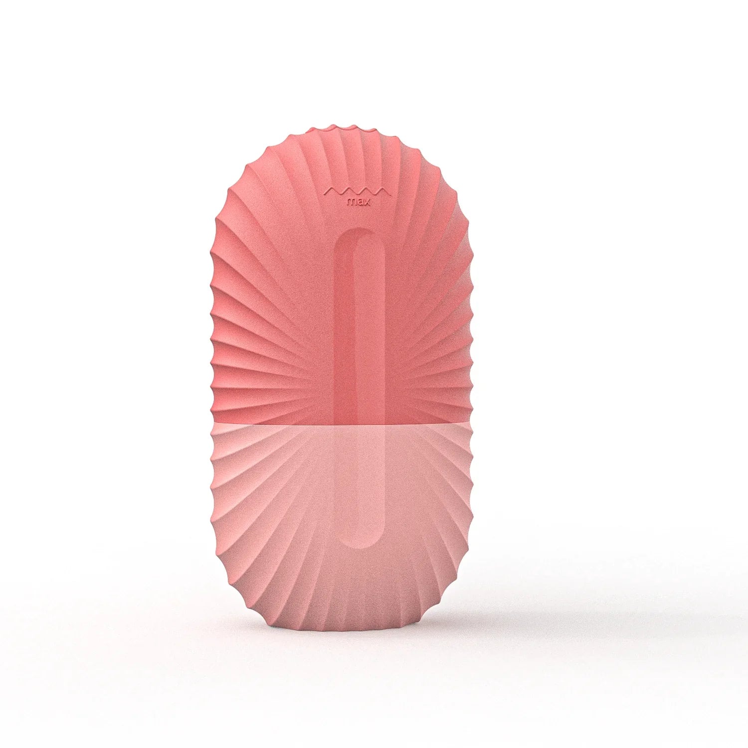 Pink face ice roller on a white background