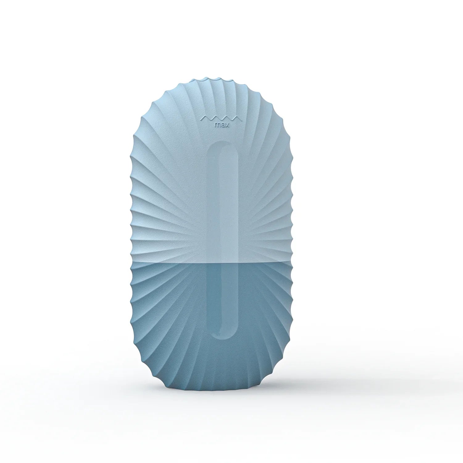 Blue face ice roller on a white background