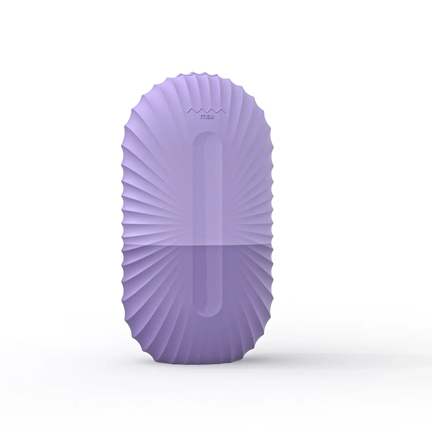 Purple face ice roller on a white background